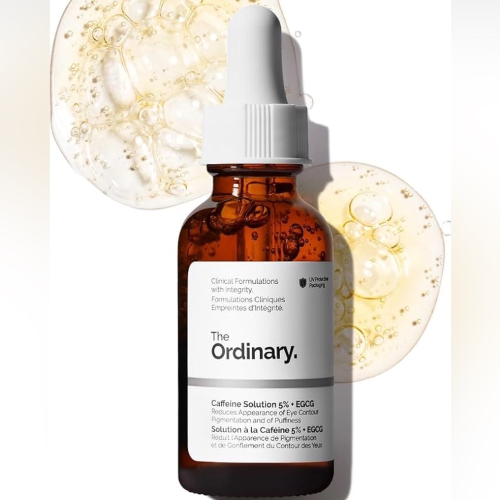 2 Packs of The Ordinary Caffeine Solution 5% + EGCG, Depuffing Eye Serum 2 oz